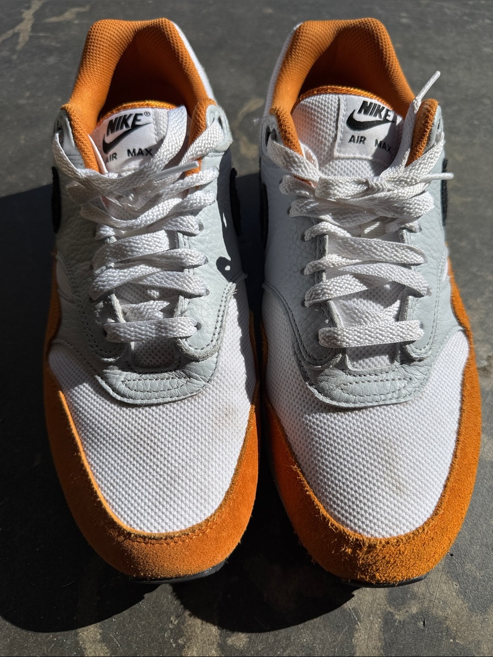 Nike Men's White & Orange Low-Top Sneakers
